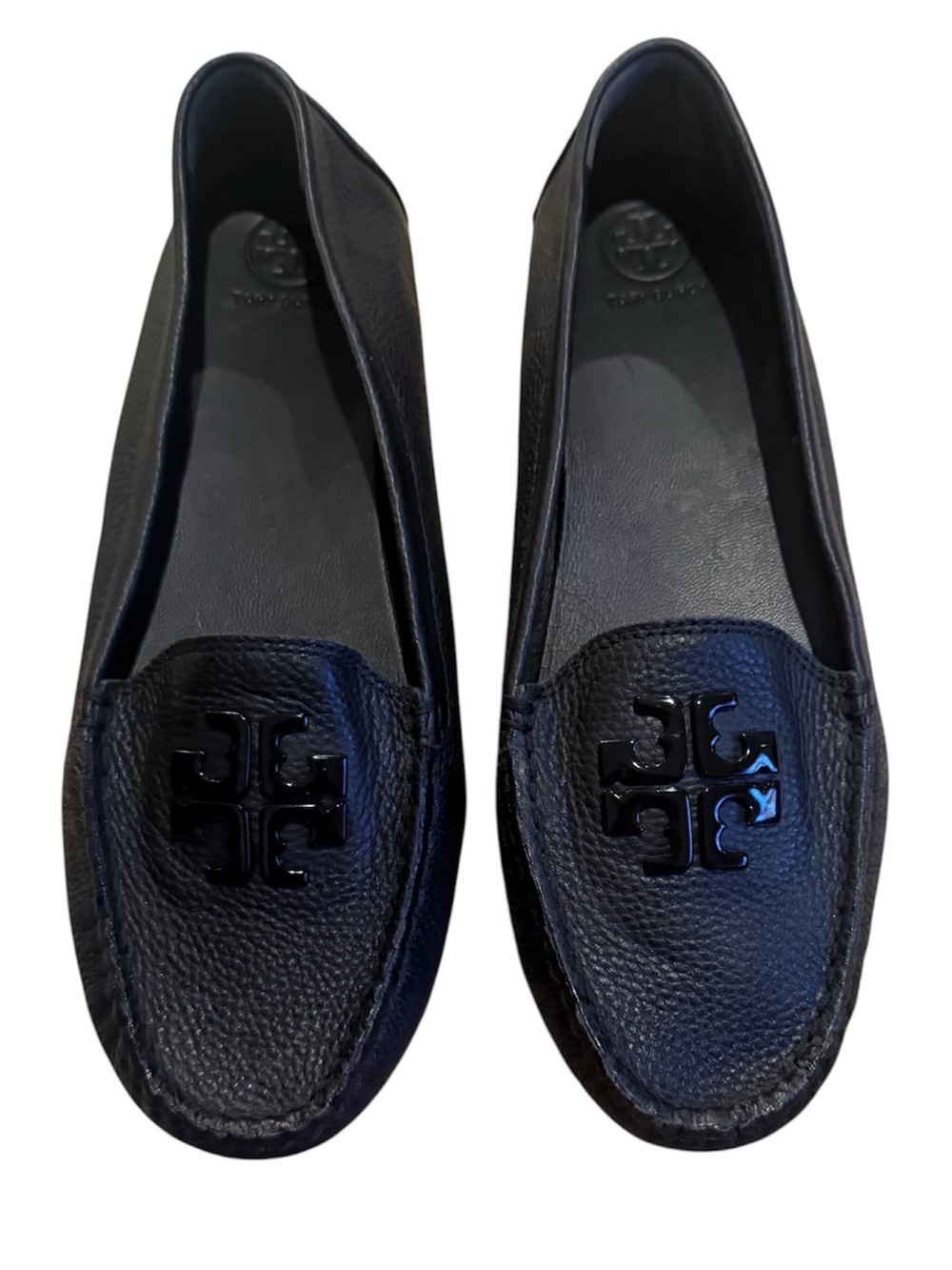 Tory Burch Lowell 2 Black Leather driver loafers Size 9.5 MSRP $ 298